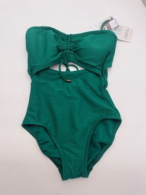 Women’s Time & Tru Full Coverage Adjustable Straps One Piece Swimsuit Sz XS NWT